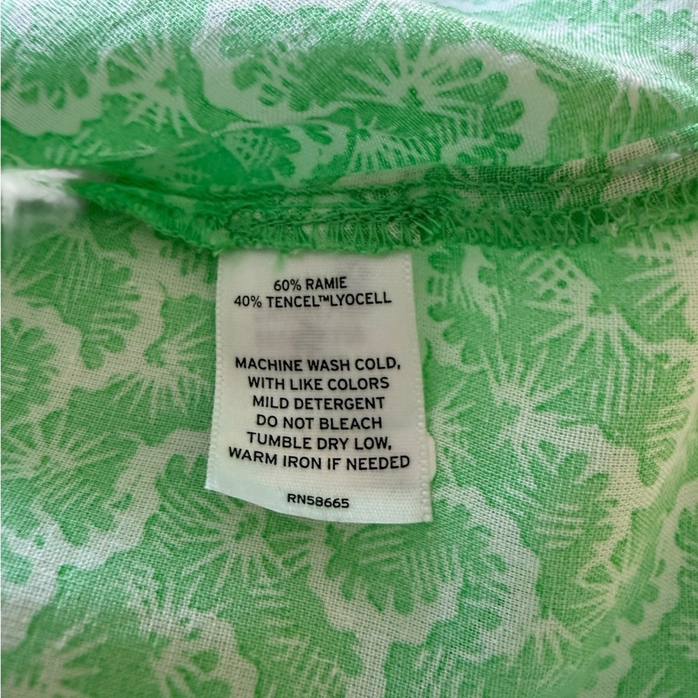Caslon Vibrant Green Blouse Women M Medium Short Sleeve Top Blpuse - Picture 4 of 4